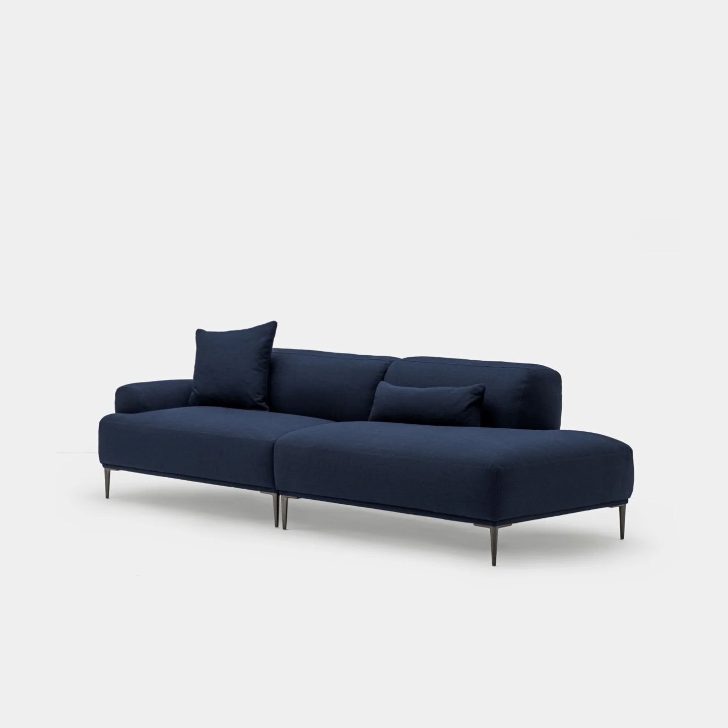 Crystal fabric one arm sofa right blue