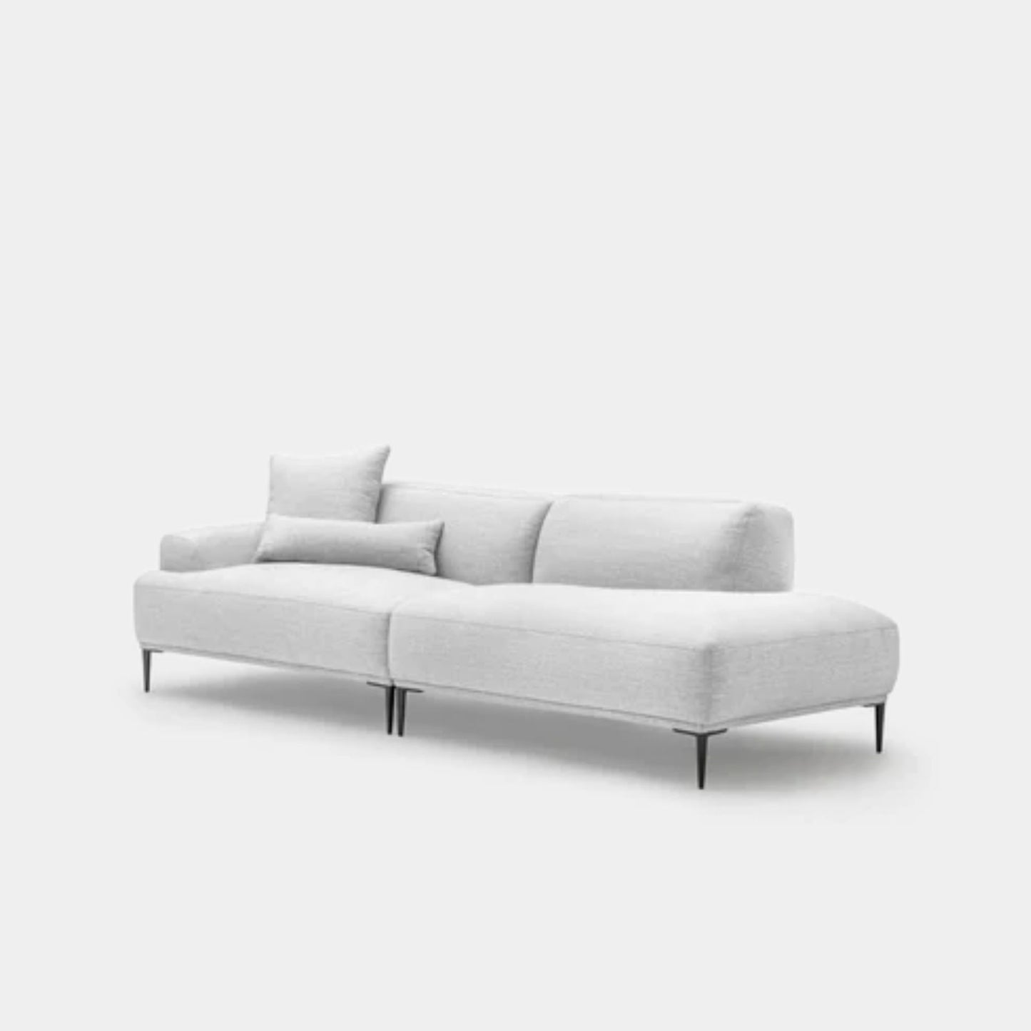 Crystal fabric one arm sofa right grey