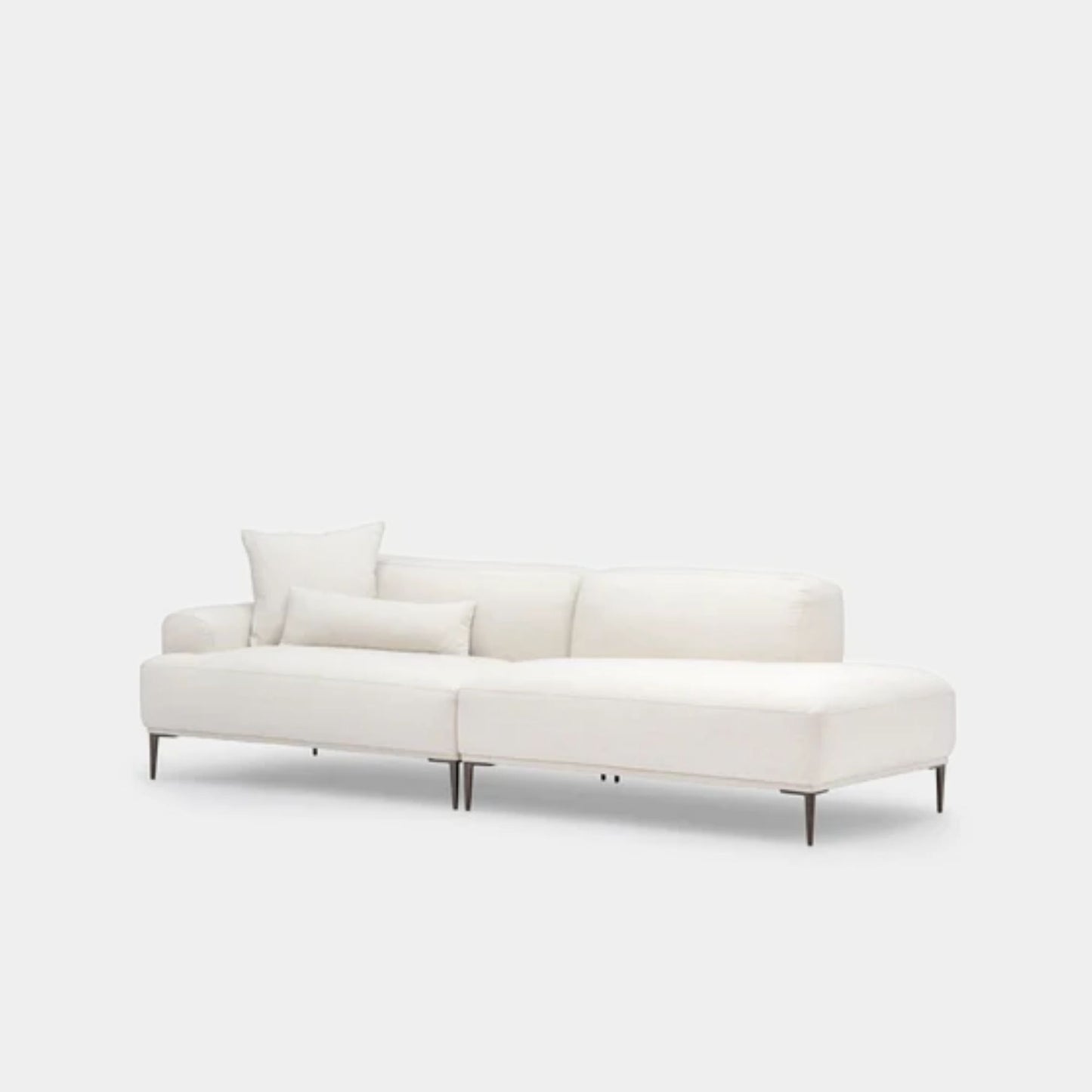 Crystal fabric one arm sofa right white
