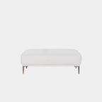 Crystal fabric ottoman white