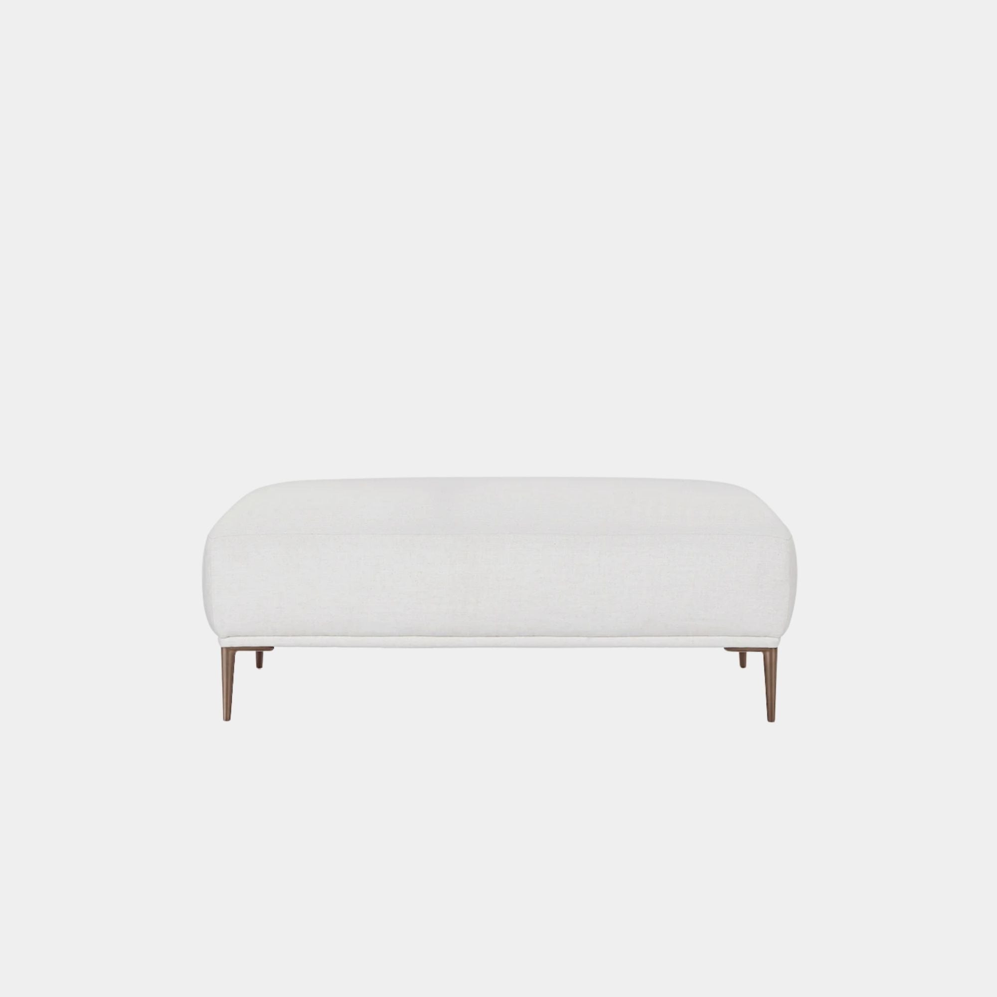 Crystal fabric ottoman white