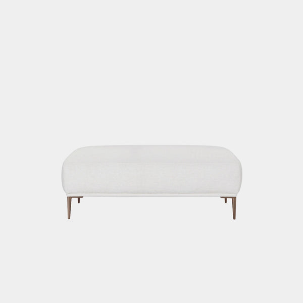 Crystal fabric ottoman white
