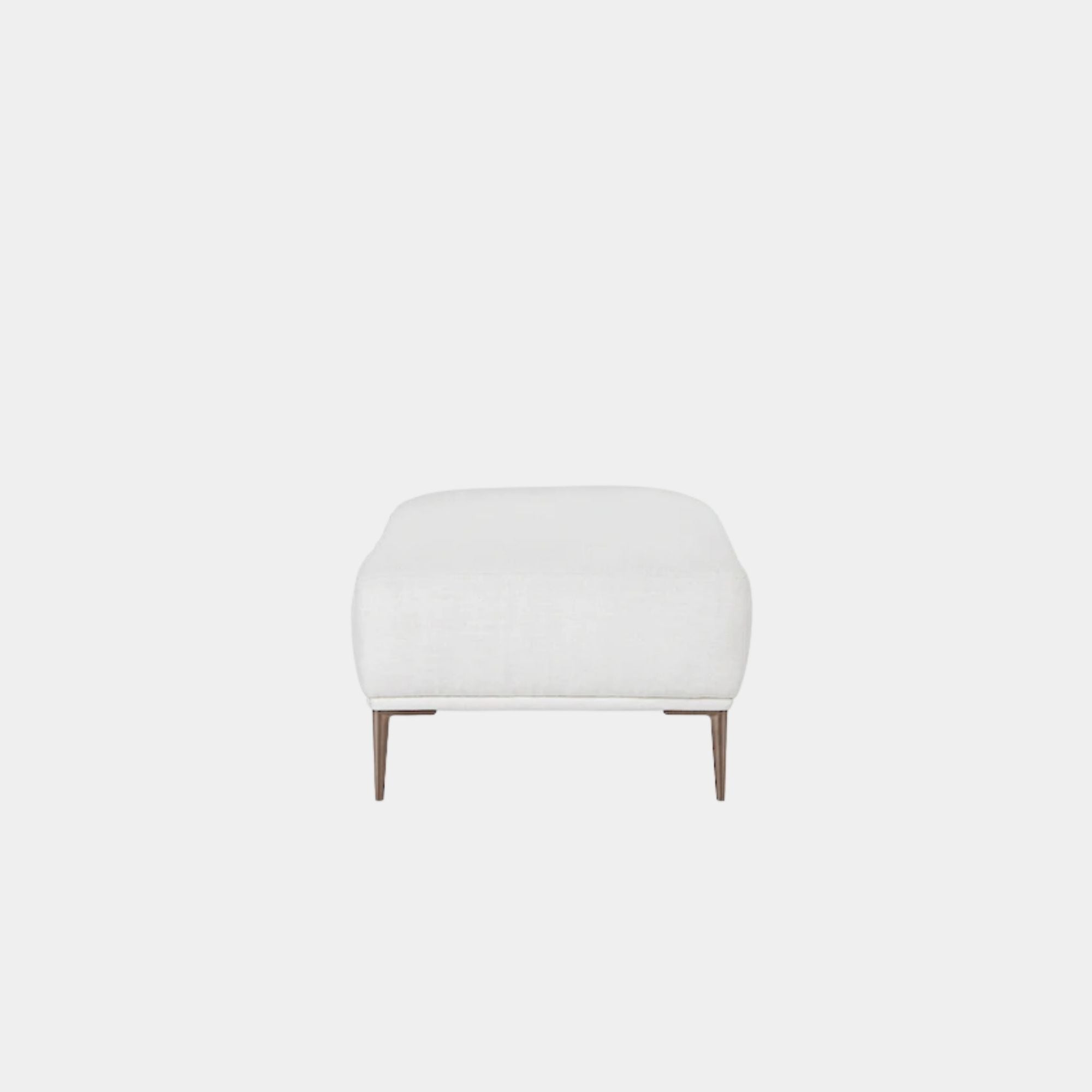 Crystal fabric ottoman white
