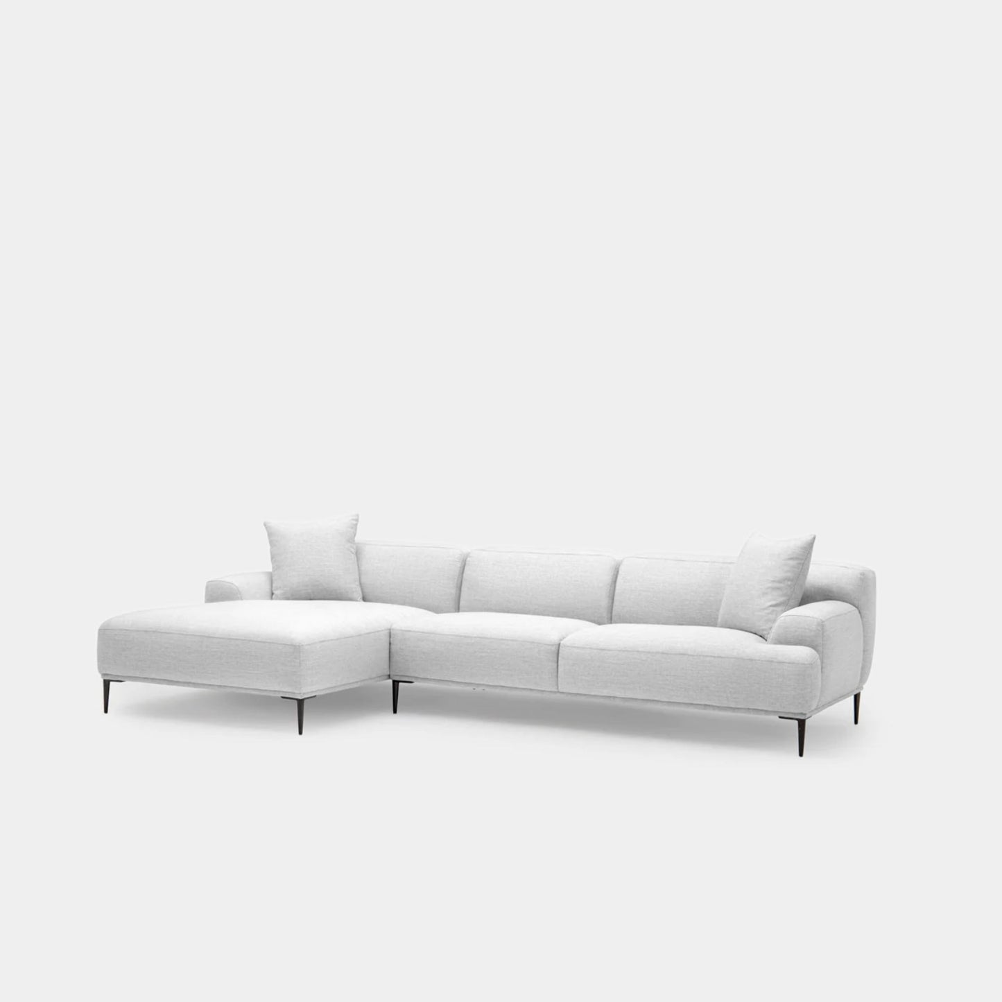 Crystal fabric sectional sofa large left grey