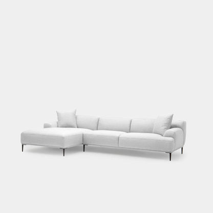 Crystal fabric sectional sofa large left grey