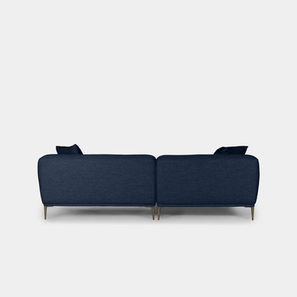 Crystal fabric sectional sofa left blue