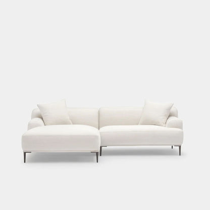 Crystal fabric sectional sofa left white