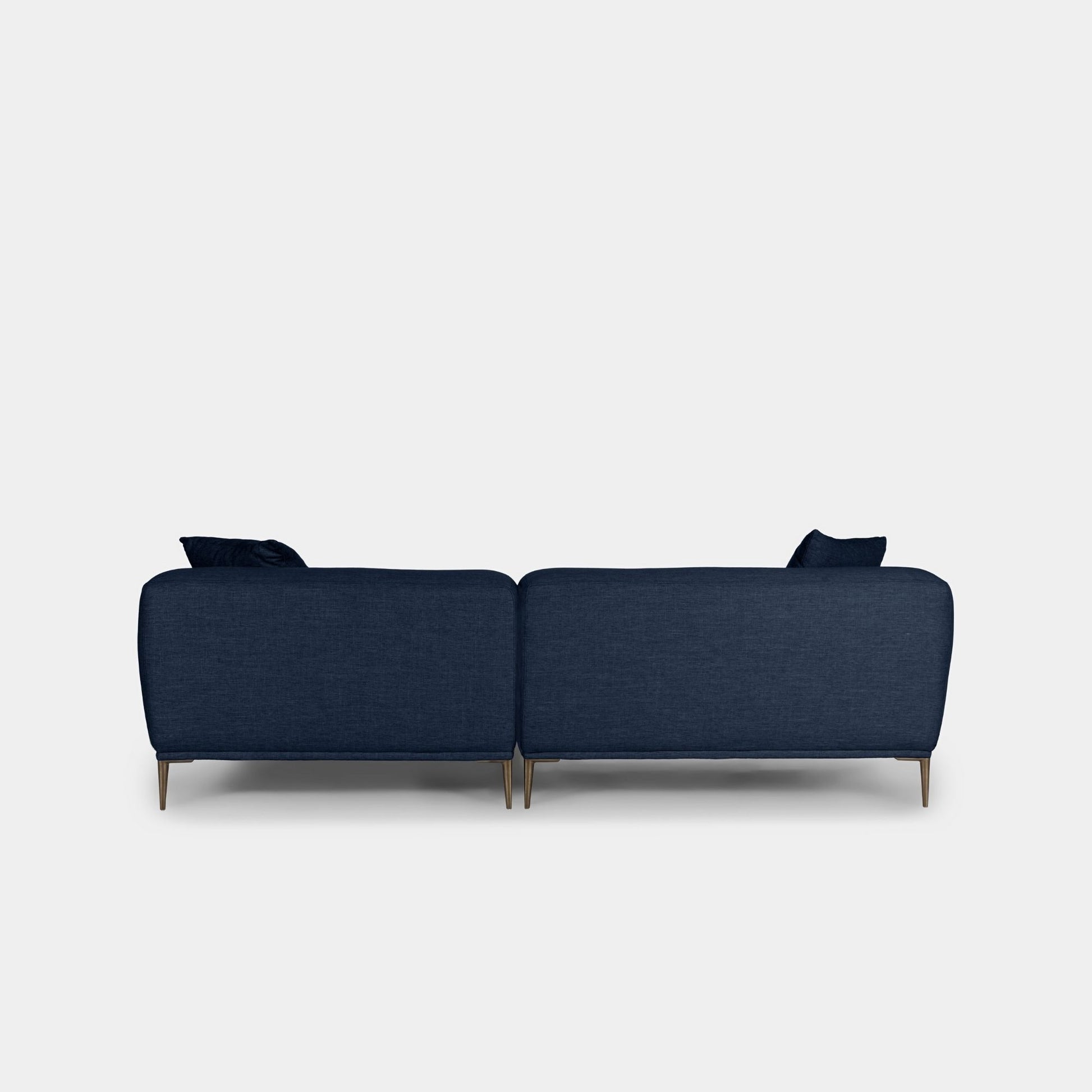 Crystal fabric sectional sofa right blue