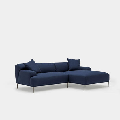 Crystal fabric sectional sofa right blue