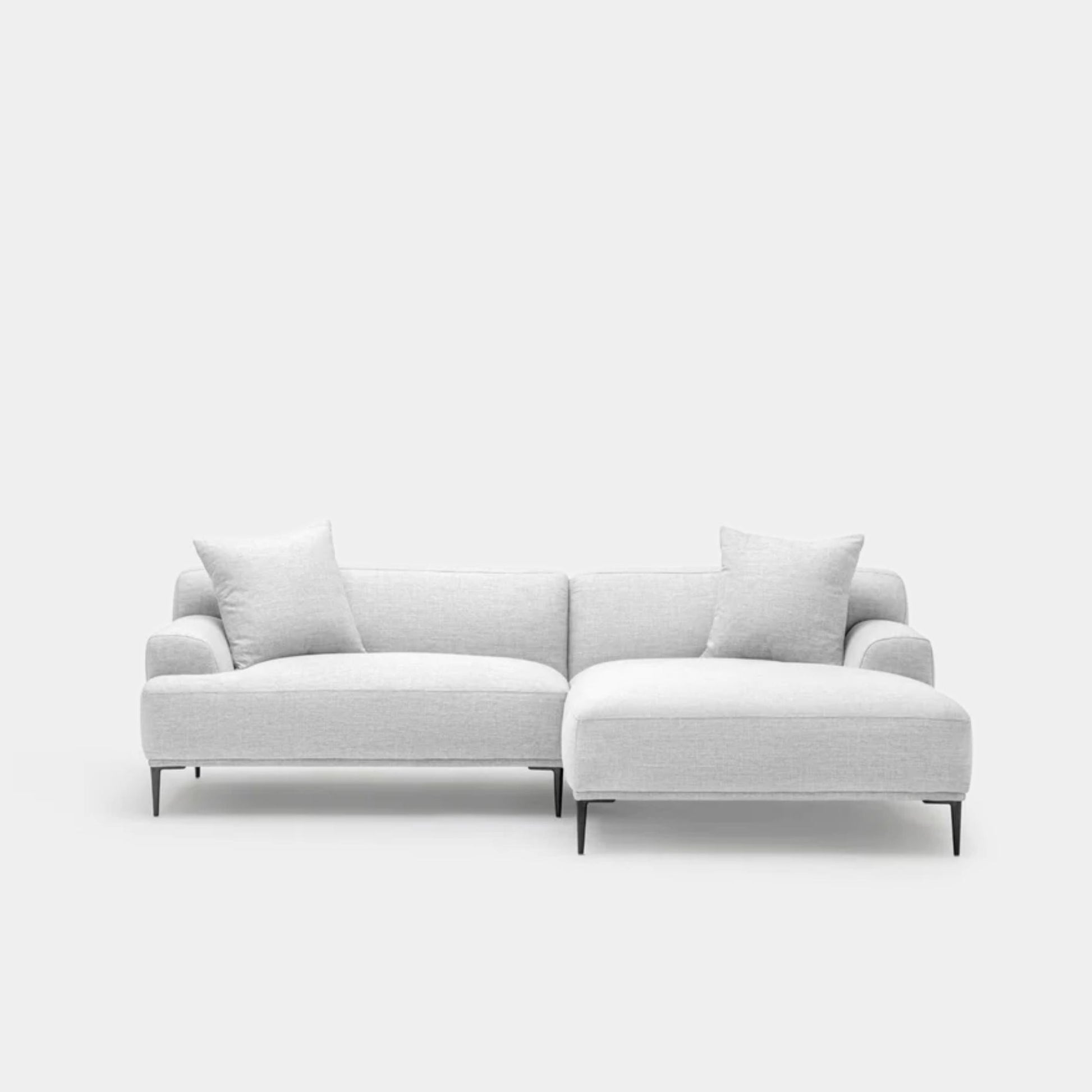 Crystal fabric sectional sofa right grey