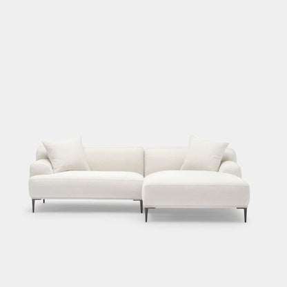 Crystal fabric sectional sofa right white