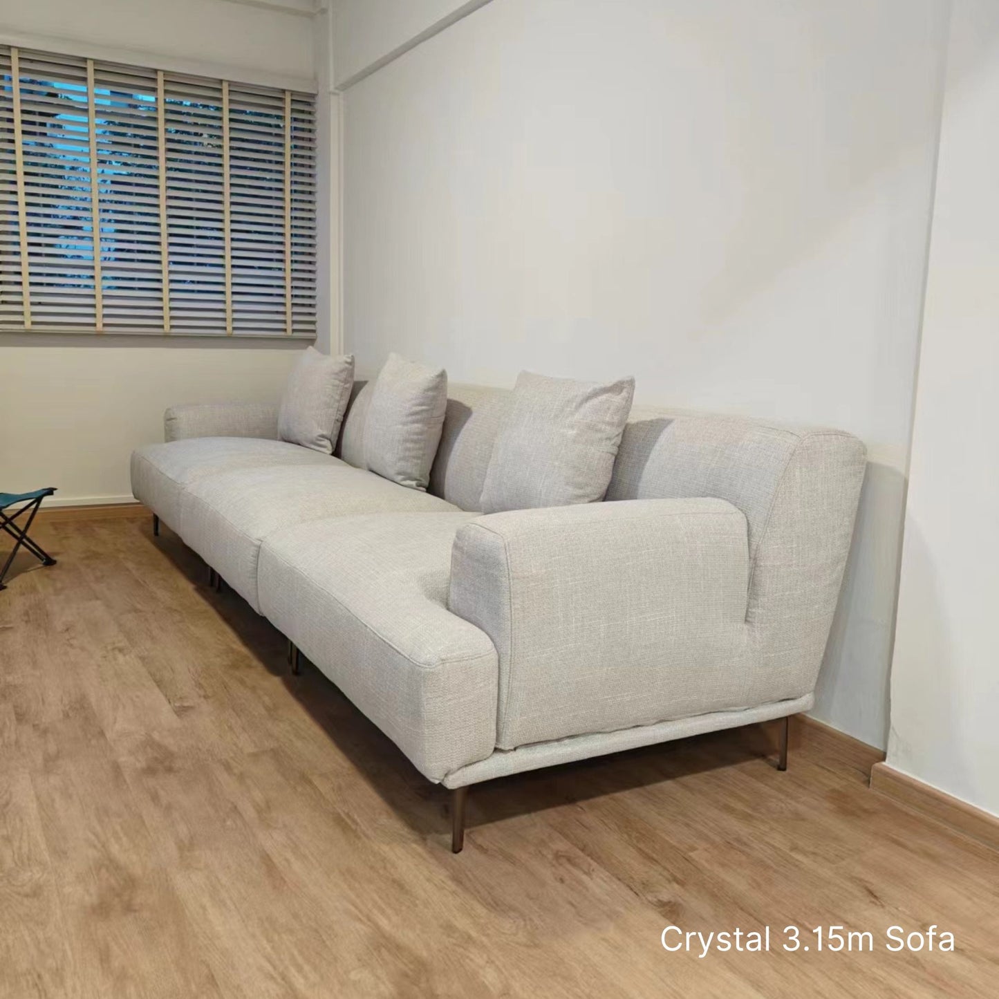 5 seater Crystal 315cm sofa in grey in our Customer's HDB living room