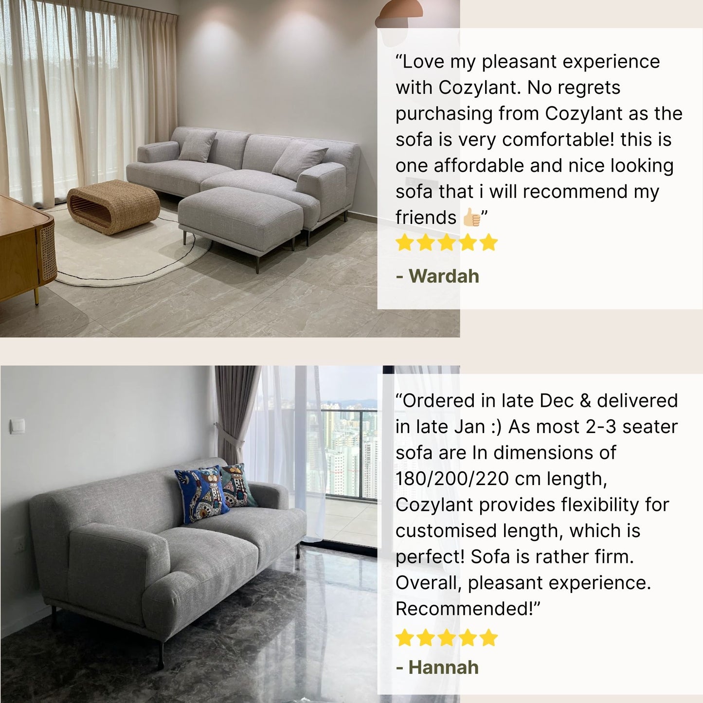 Good reviews for Crystal fabric sofa