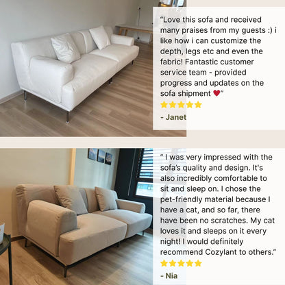 Good reviews for Crystal fabric sofa