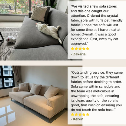 Good reviews for Crystal fabric sofa