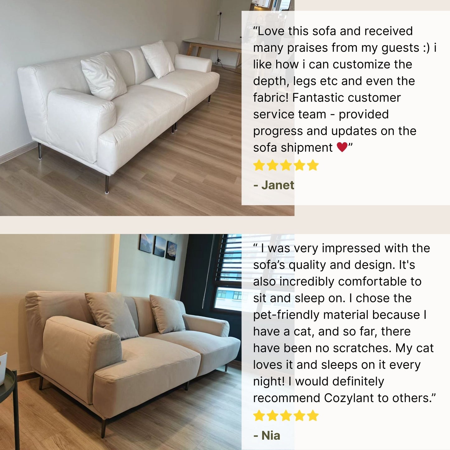 Good reviews for Crystal fabric sofa