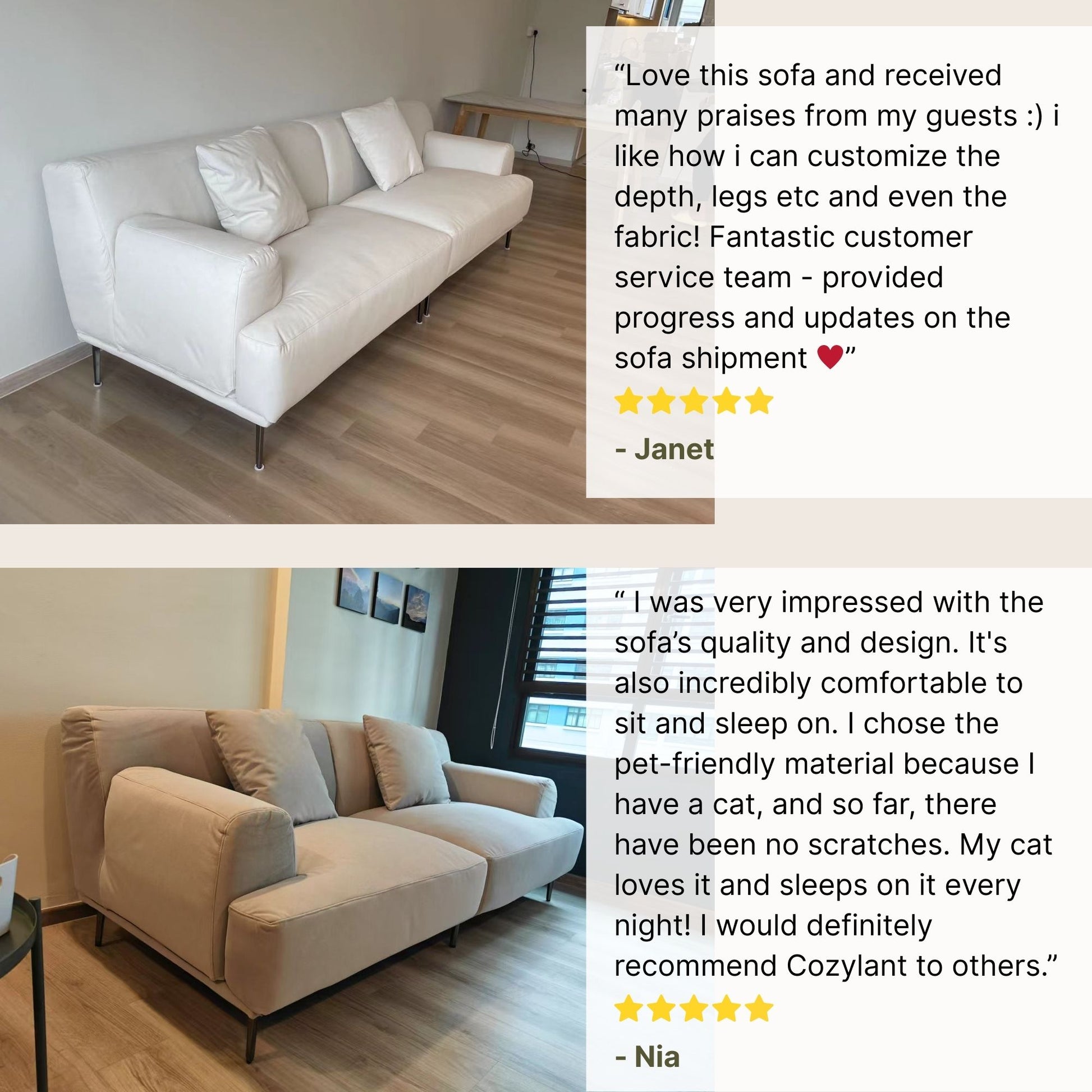 Good reviews for Crystal fabric sofa