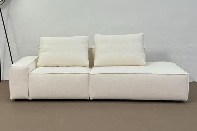 Cubix 220cm one arm sofa beige (Toby 01) fabric sofa Quentin Duvivier | Jul 25