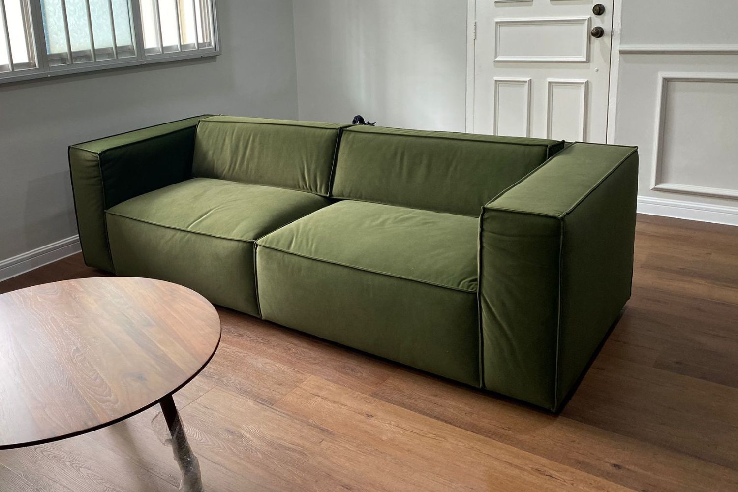 Cubix 3 seater adjustable backrest green pet friendly fabric sofa