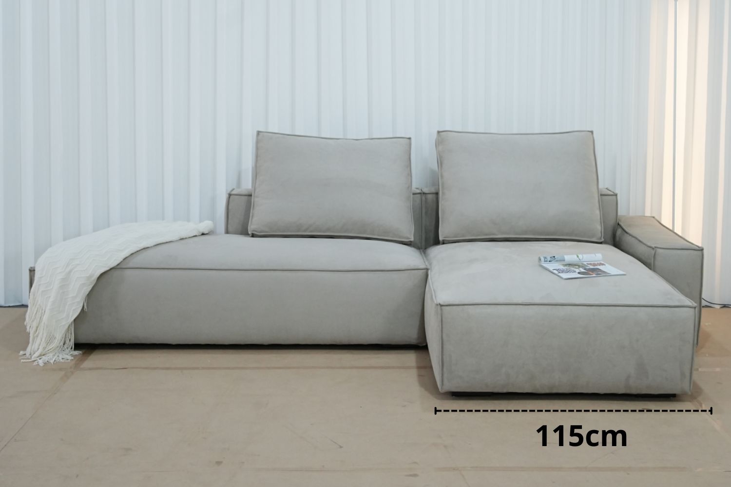 Cubix 250cm Beige Fabric Sectional Sofa | Demo 2