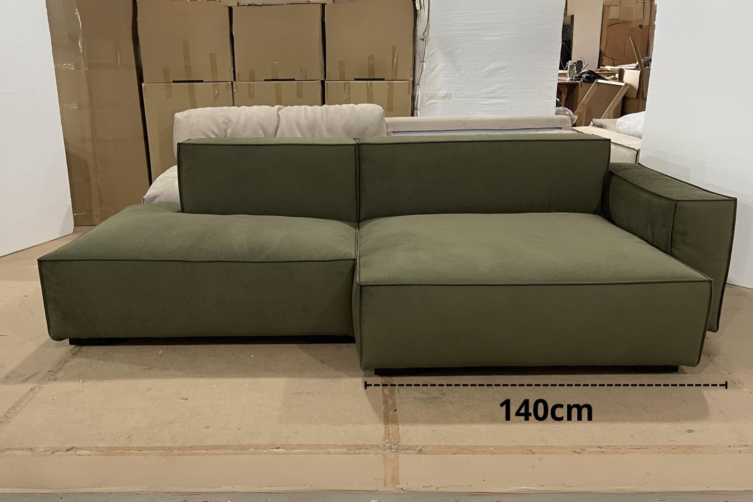 Cubix 270cm Green Fabric Sectional Sofa | Demo 1