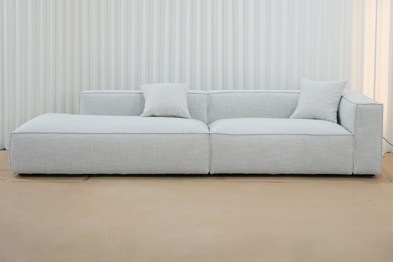 Cubix one arm sofa 280cm white fabric sofa | Demo 1