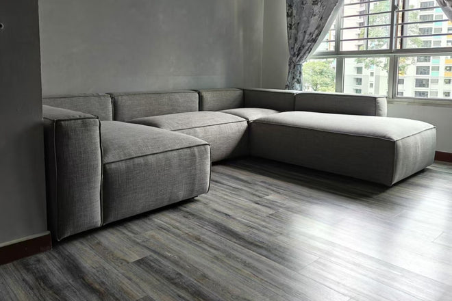 Cubix 300cm Dark Grey Fabric (Toby 94) U Shape Sectional Sofa Ifah | Jun 24