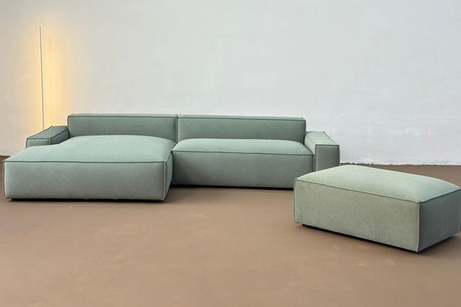 Cubix 300cm Green Fabric (Furla 67) L Shape Sectional Sofa Yunos | Jun 24