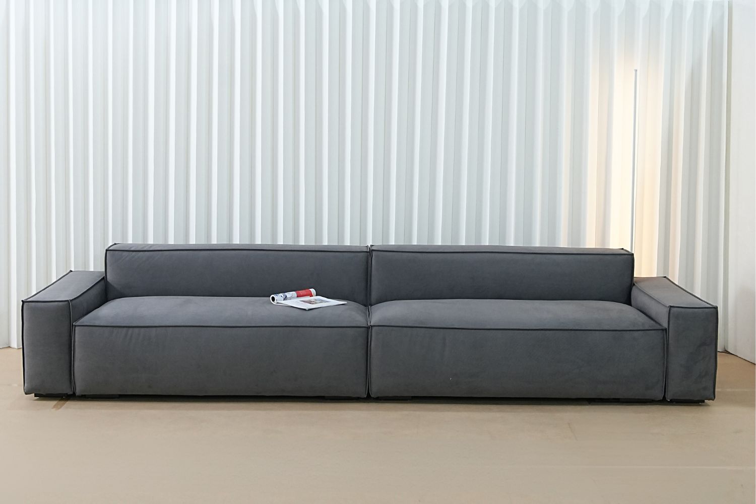 Cubix 300cm grey fabric sofa | demo 4