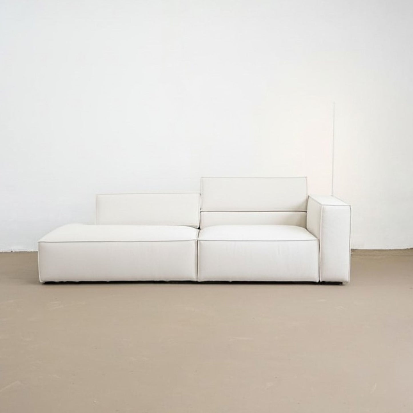 front view of cubix adjustable backrest fabric one arm sofa on the factory floor