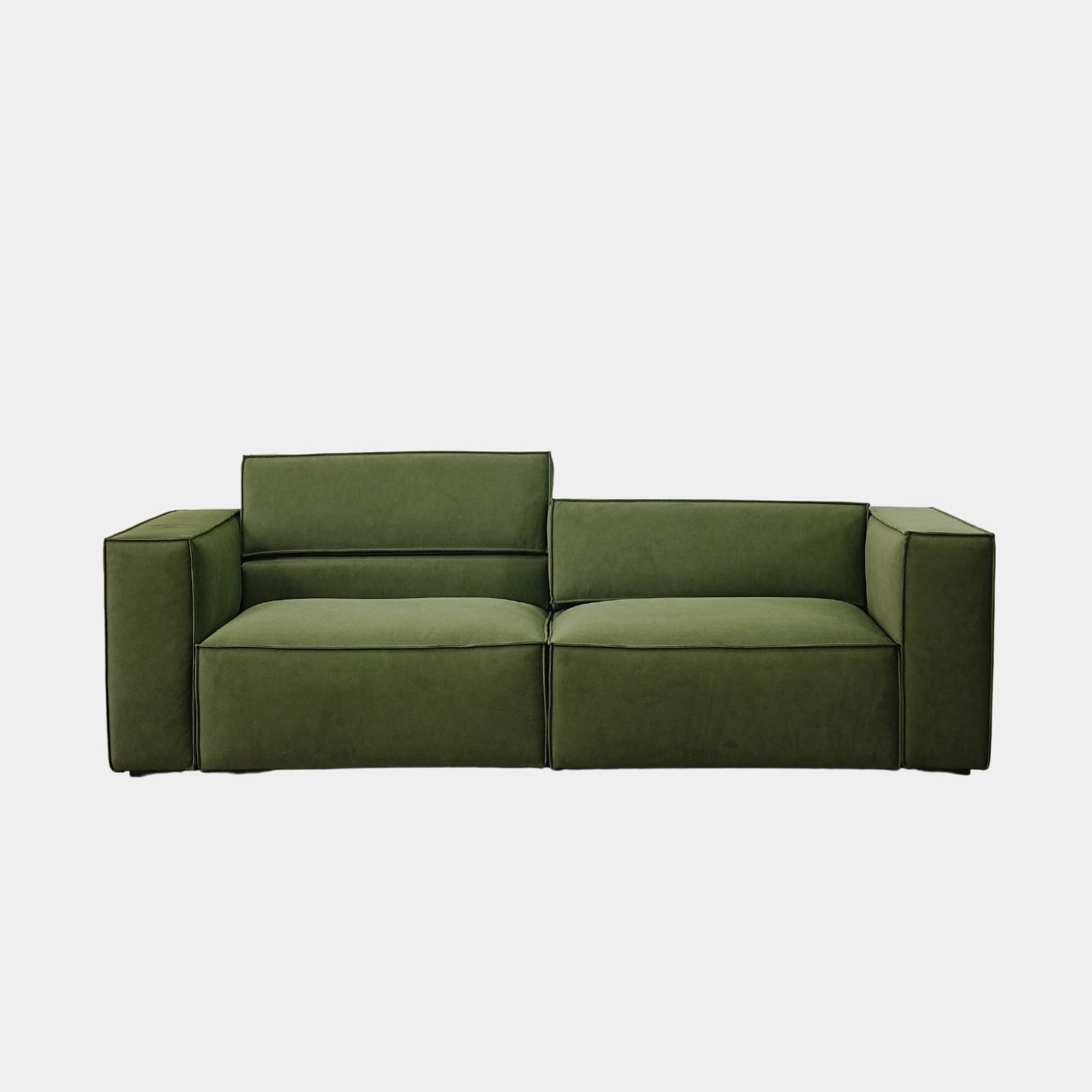 Cubix adjustable backrest fabric sofa green