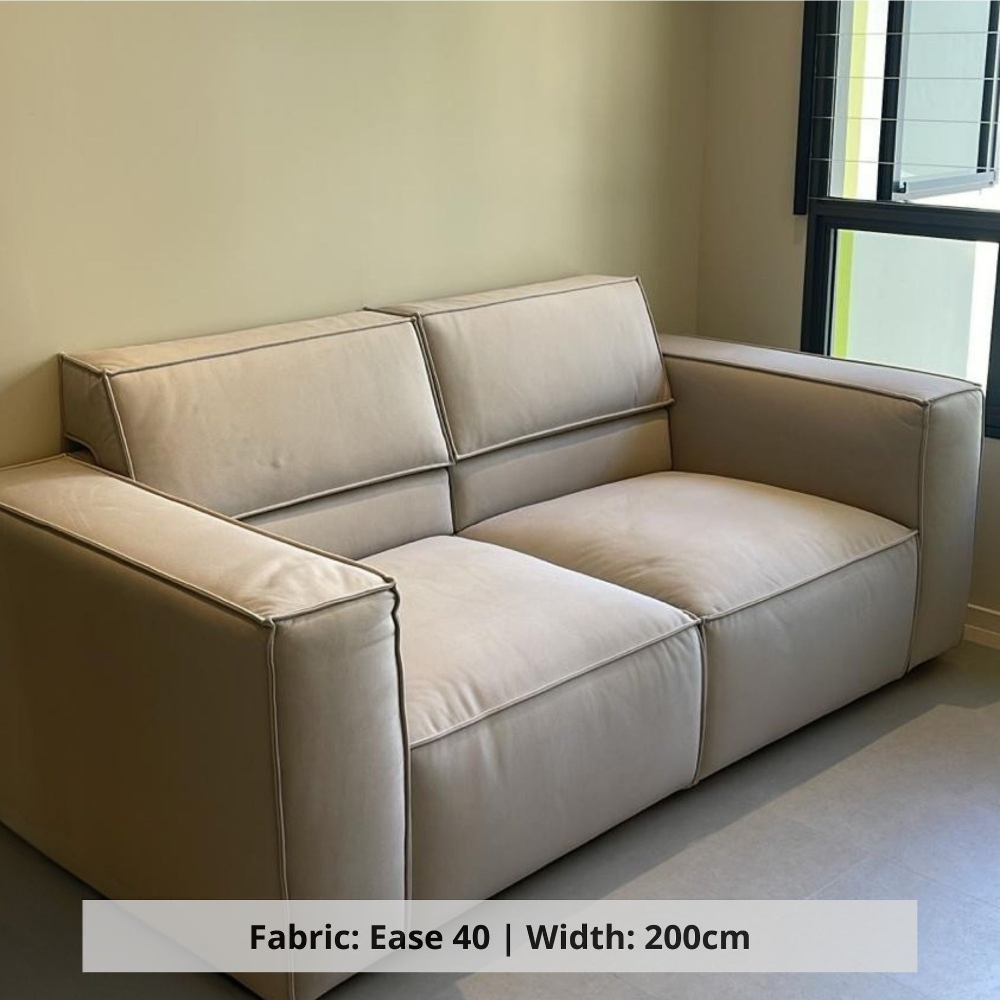 Cubix 3 seater beige easy clean fabric adjustable backrest sofa (Other)