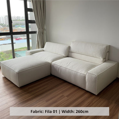 Cubix 4 seater white boucle fabric sofa sample (Other)