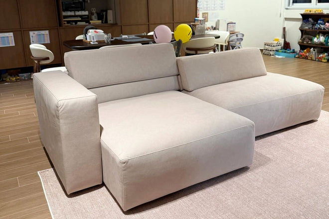 Cubix Fabric Adjustable Backrest L-Shaped Sectional Sofa in Furla 40 pet friendly upholstery