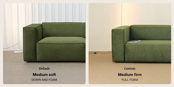 seat cushion comparison photo for Cubix Fabric Adjustable Backrest One Arm Sofa