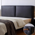 Cubix faux leather bed frame black