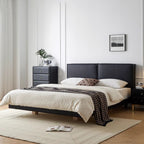 Cubix faux leather bed frame black