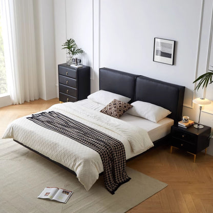 Cubix faux leather bed frame black