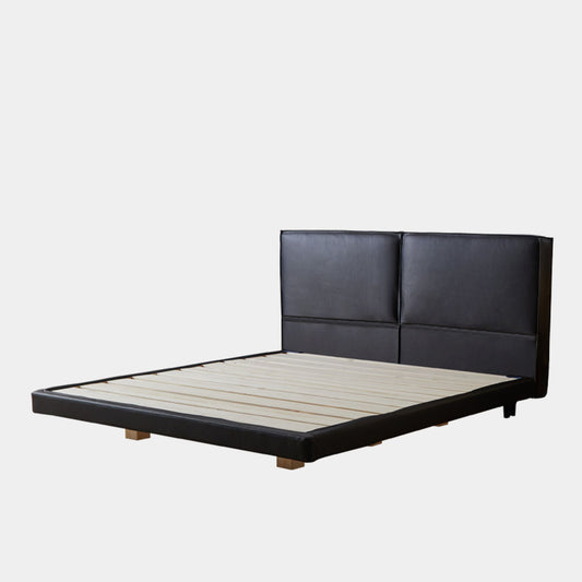 Cubix faux leather bed frame black