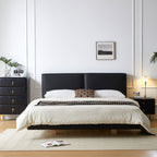 Cubix faux leather bed frame black