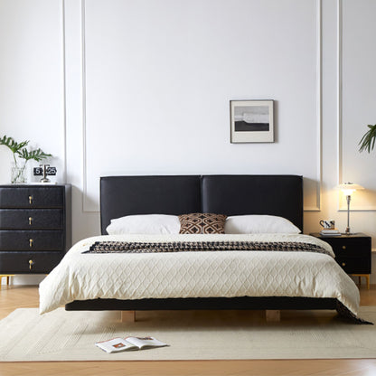 Cubix faux leather bed frame black