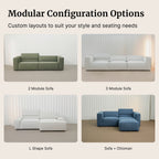Cubix fabric adjustable backrest sofa modular configuration options