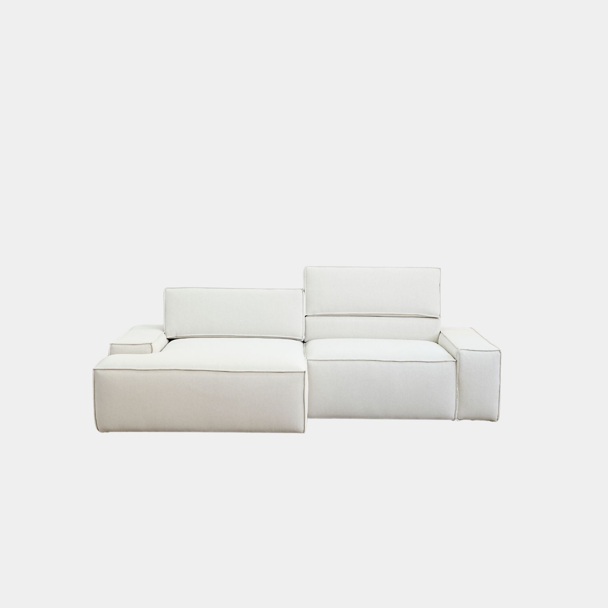 cubix fabric adjustable backrest l-shaped sectional sofa left chaise beige