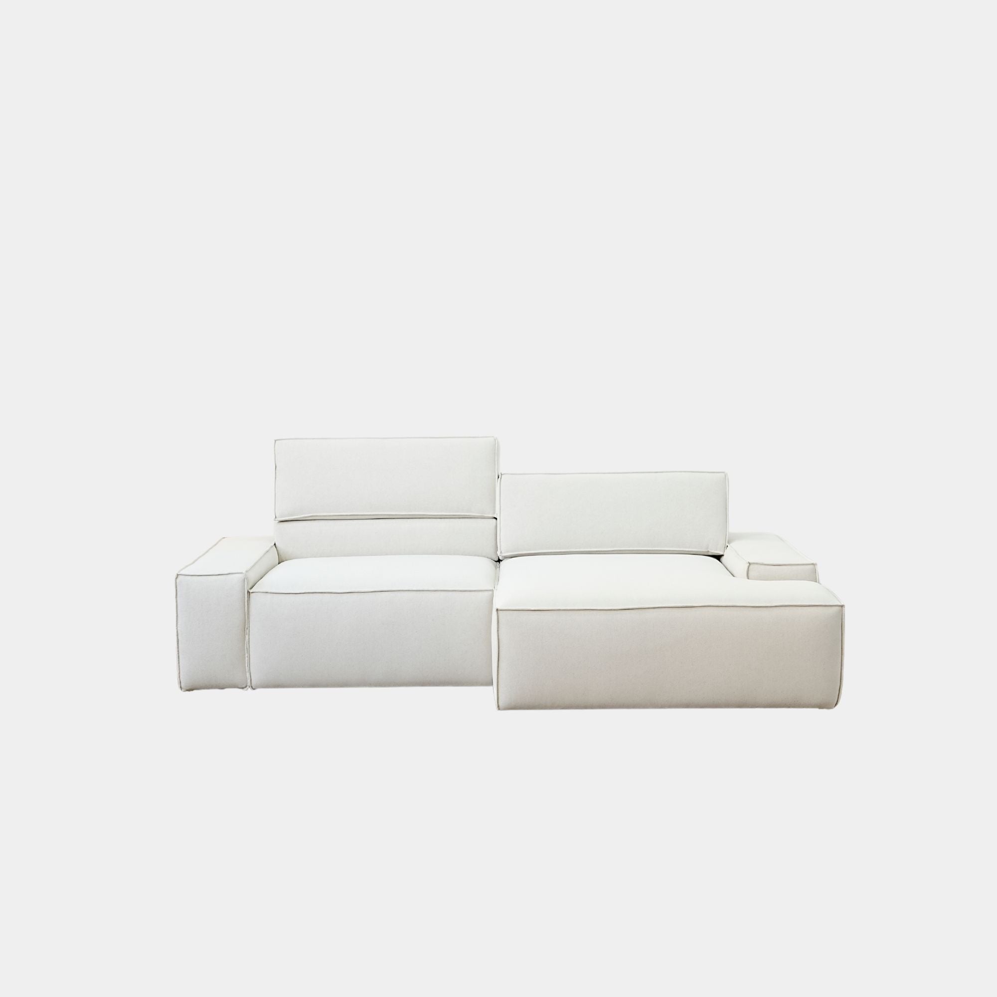 cubix fabric adjustable backrest l-shaped sectional sofa right chaise beige