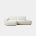 cubix fabric l-shaped sectional sofa left chaise white