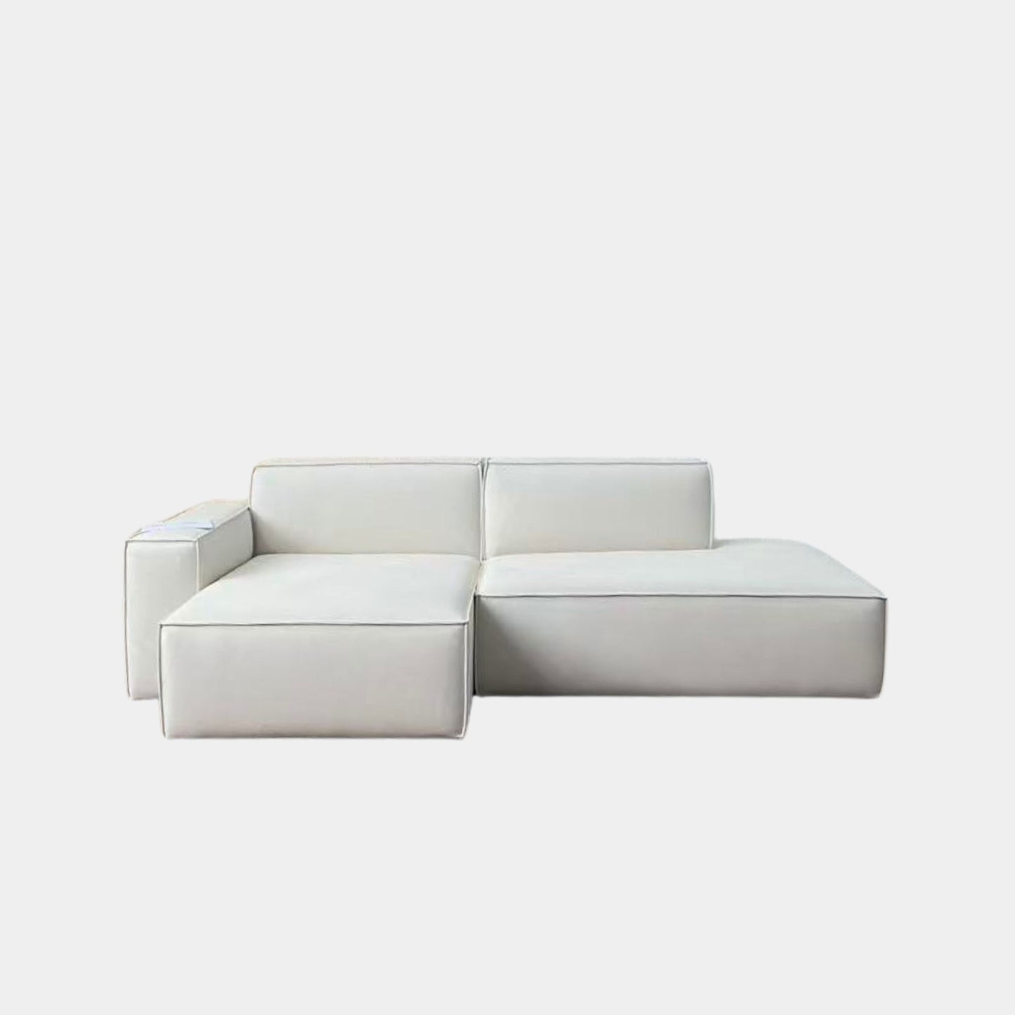 cubix fabric l-shaped sectional sofa left chaise white