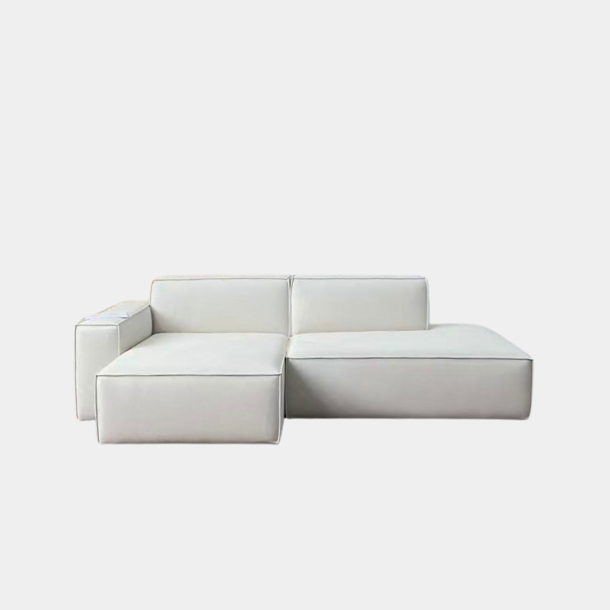 cubix fabric l-shaped sectional sofa left chaise white