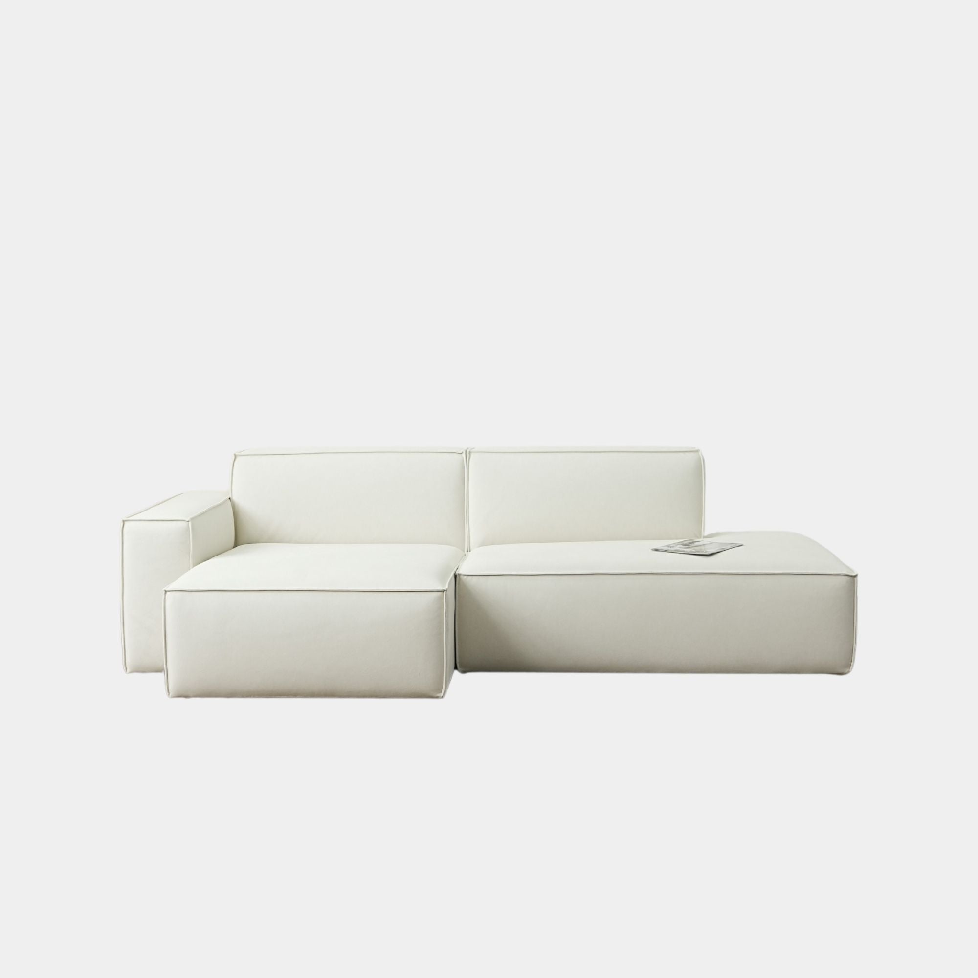 cubix fabric l-shaped sectional sofa left chaise white