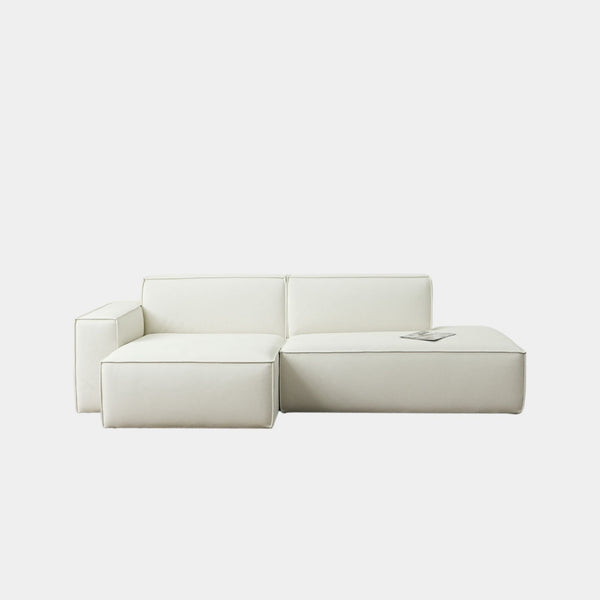 cubix fabric l-shaped sectional sofa left chaise white