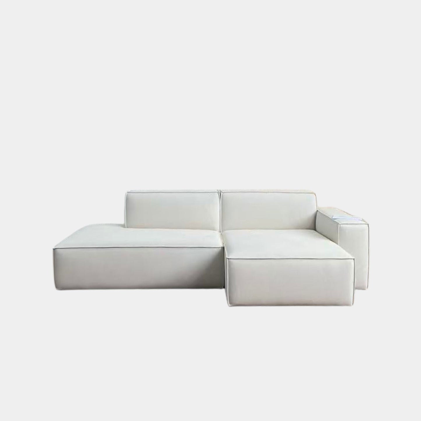 cubix fabric l-shaped sectional sofa right chaise white